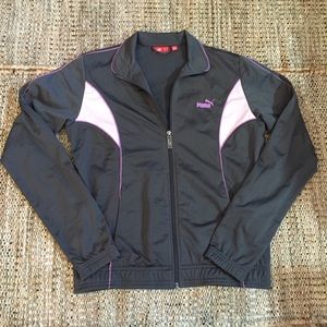 EUC Gray with Purple Trim Puma Track Jacket